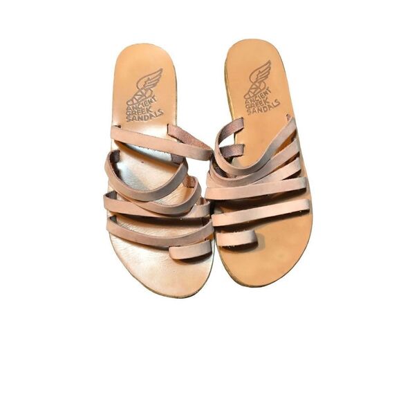 Ancient Greek beige Sandals Nikki slides - Picture 2 of 6